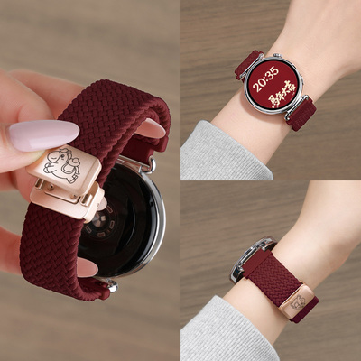 适用oppowatchx2mini表带oppowatchX手表watchX2磁吸4pro编织新款watch智能oppo女款弹力替换带秋冬女生腕带