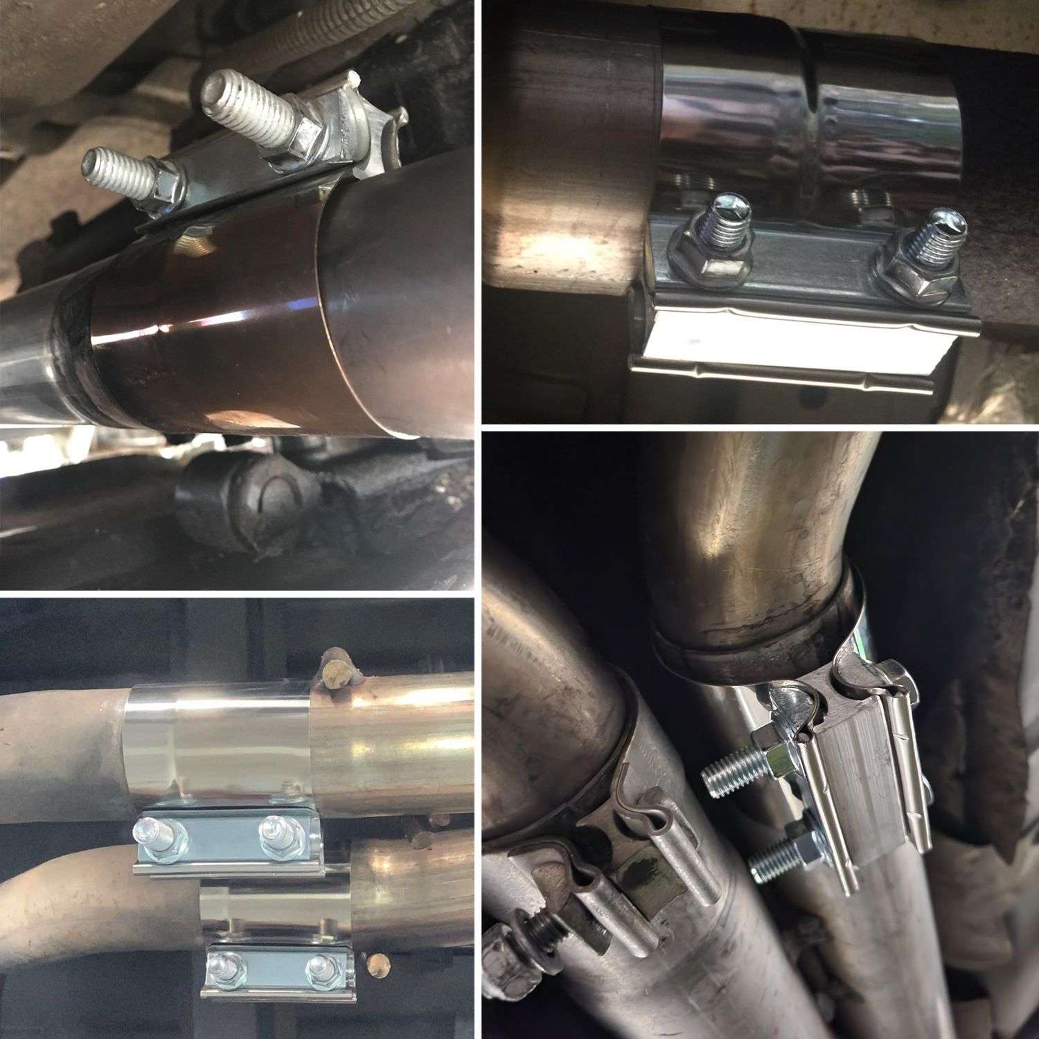 跨境汽车排气管卡箍对接管夹消音改装51 57 63 70 76mm通用304不