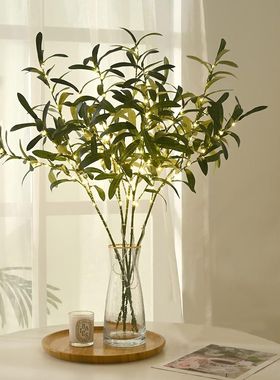 跨境ins风热卖仿真橄榄叶   酒店婚庆家居装饰仿真植物叶子绿色橄