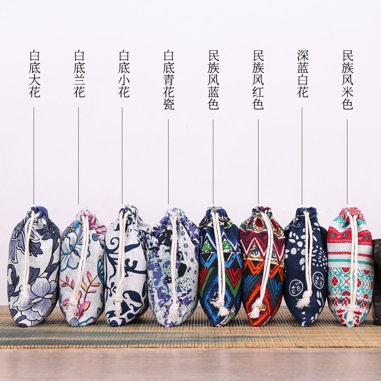 跨境跨境热卖 饰品首饰收纳圣诞礼品袋香囊香包抽绳袋 仿麻布束口