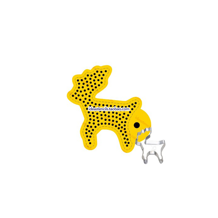 跨境【Cookies Stencils】圣诞驯鹿小鹿饼干喷花模具