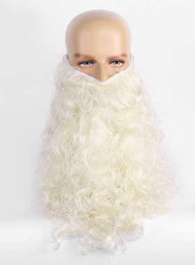 跨境万圣节巫师角色扮演圣诞老人假发长卷发胡子灰色魔法师假发胡