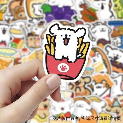 【大图释官方授权】180张食物线条小狗贴纸卡通可爱马尔济斯Maltese贴画diy自粘玩具标签立体手机手账贴纸画