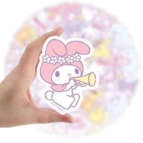 大图释卡通三丽鸥粉色美乐蒂贴纸