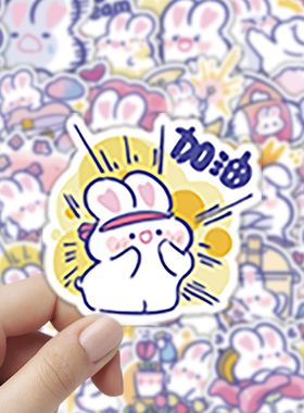 【大图释官方授权】60张胡萝贝儿兔子卡通可爱软萌贴纸表情少女手机装饰防水贴画手账本女孩儿童行李箱自粘3d