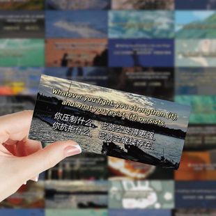 饰书本手机壳素材墙面手账防水贴画 198张ins英文励志短句鼓励语录贴纸唯美风景治愈文字装 大图释官方授权