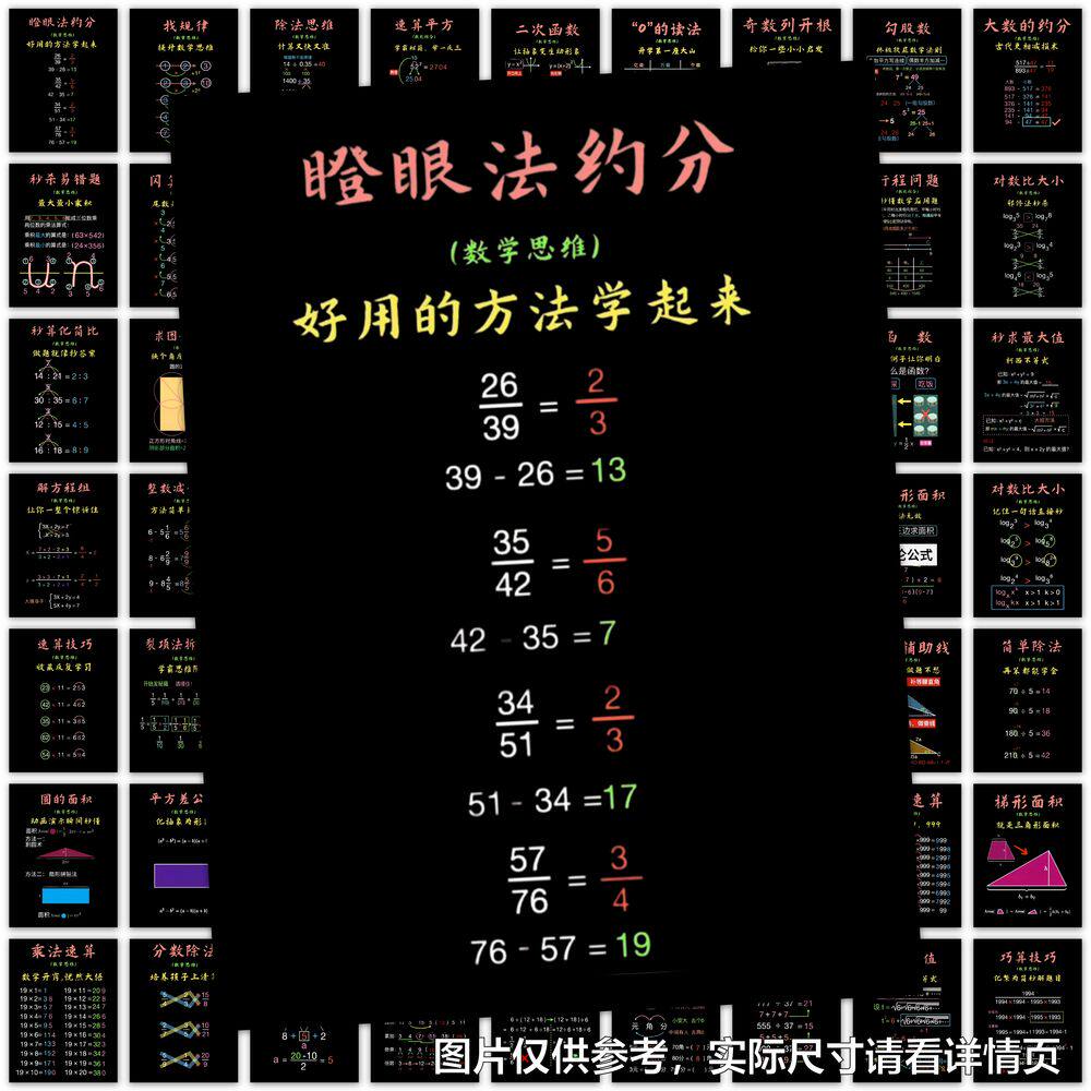 118张数学思维贴纸公式逻辑思维学生学习便利贴装饰教室墙面桌面书本手账防水不干胶标签老师教学diy素材贴画