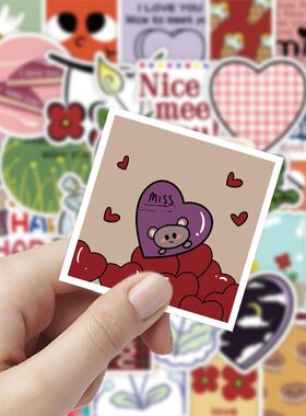 【大图释官方授权】120张甜味夹心可爱贴纸少女手机壳行李箱贴纸防水装饰手帐素材本防水贴画卡通diy标签防水