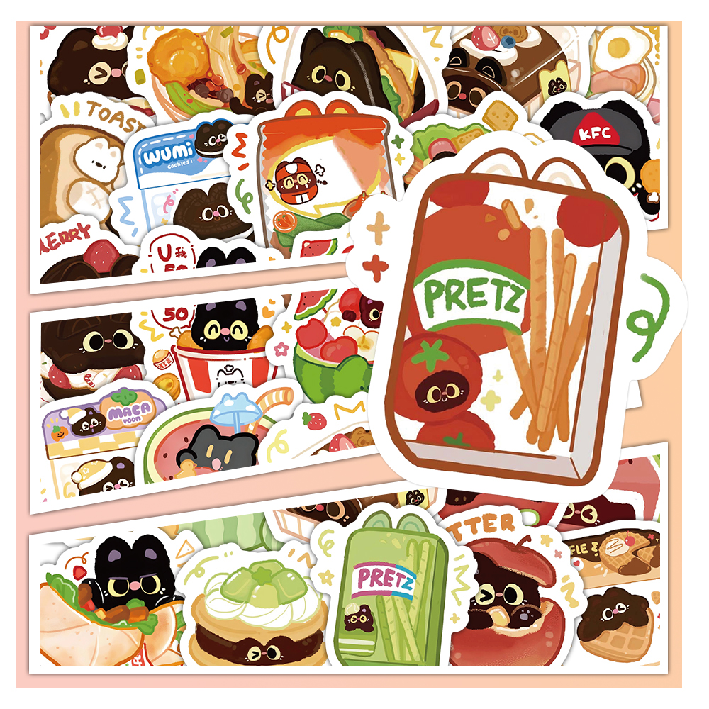 猫猫便利店贴纸卡通可爱手账贴画