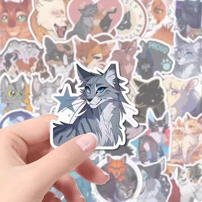 新款106张猫武士贴纸火星灰条黑莓星Warriors Cats周边贴画手机壳