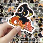 103张罗小黑战记贴纸卡通ins风可爱装 饰手账行李箱标签防水小贴画