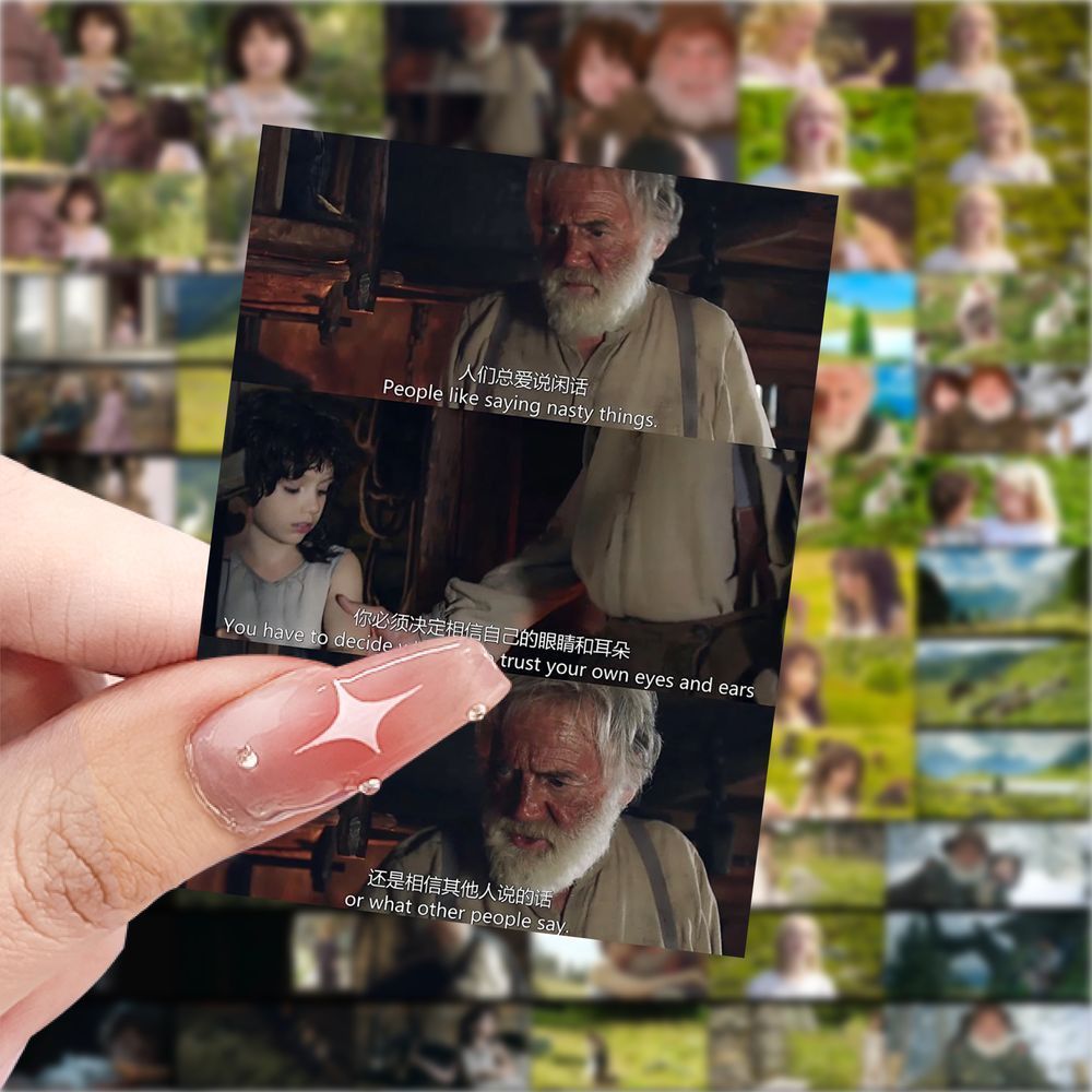 188张海蒂和爷爷周边贴纸电影片段行李箱装饰贴画手机手账diy贴纸