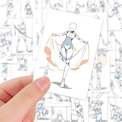 oc设定参考绘画美术体型比例贴纸