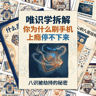 54张唯识学拆解图鉴八识被劫持的秘密贴纸卡通插画diy防水标签贴
