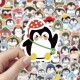 100张企鹅贴纸卡通动物可爱创意自粘立体趣味装 饰手账防水diy贴画