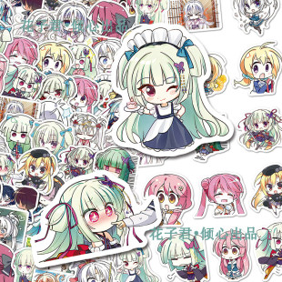106张千恋万花贴纸卡通可爱少女小表情二次元 饰DIY手账手机笔记 装
