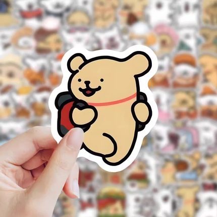 线条小狗贴纸卡通可爱人物装饰手机壳电脑笔记本diy手账贴画