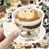 50张甜味下午茶贴纸趣味卡通防水美食ins风装 饰手账桌面diy小贴画