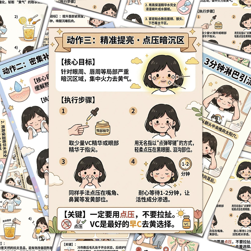 18张熬夜脸急救护肤防水贴纸