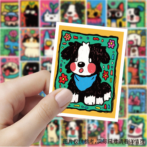 103张彩绘猫咪狗狗贴纸