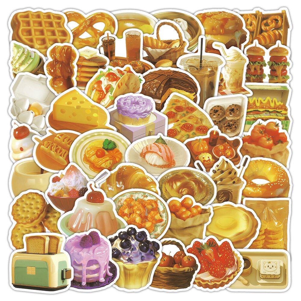 50张in风食物可爱贴纸