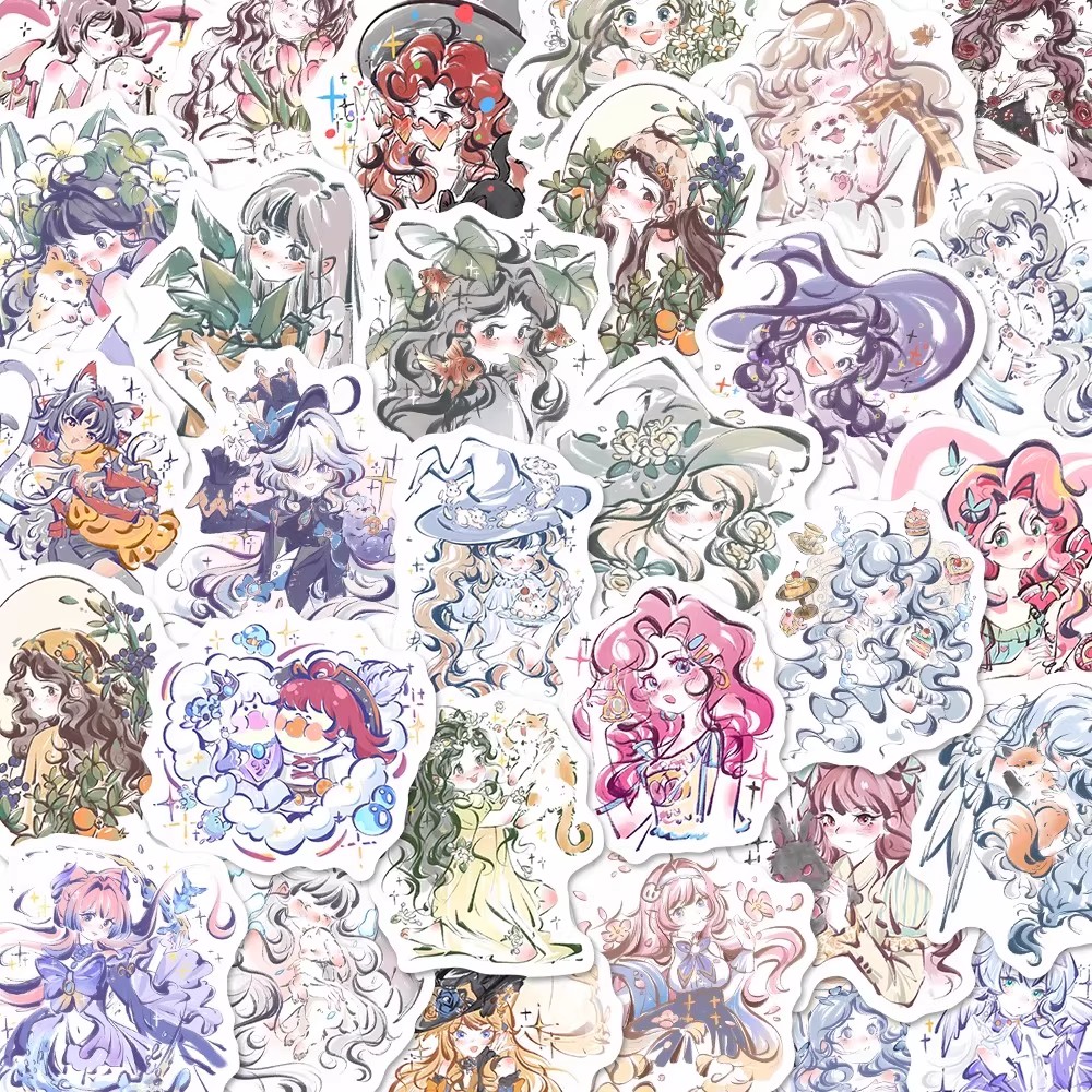 63张二次元图插画贴纸手绘高颜值
