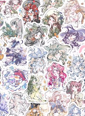 63张二次元图插画贴纸手绘高颜值