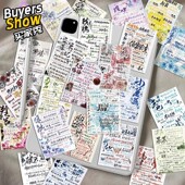 150张简约ins风手写扉页治愈系文字贴纸手机壳笔记本装 饰贴画防水