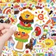 72张彩绘插画贴纸可爱趣味手账装 多巴胺萌系食物 饰防水贴画