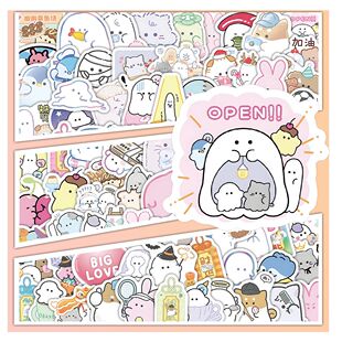 103张幽幽家族贴纸可爱卡通Q版趣味装饰手账行李箱防水标签小贴画