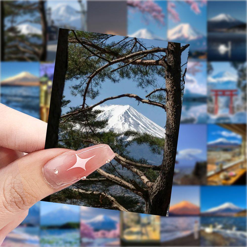 126张日本富士山贴纸风景旅游景点雪山东京壁纸ins手机行李箱贴纸