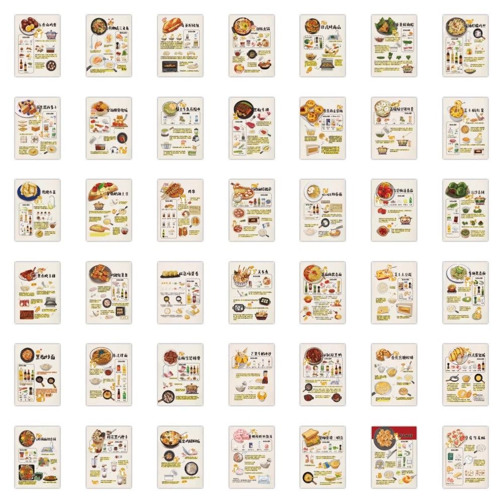 手绘食谱贴纸ins风创意装饰