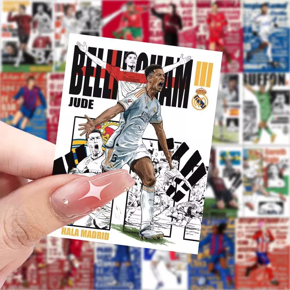 126张足球球星贴纸明星周边装饰素材手账笔记本标签贴防水diy贴画