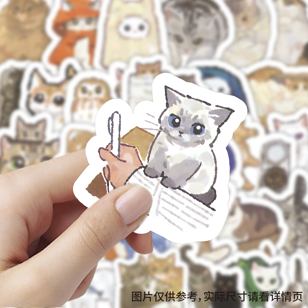 猫猫虫贴纸可爱猫咪手绘素材