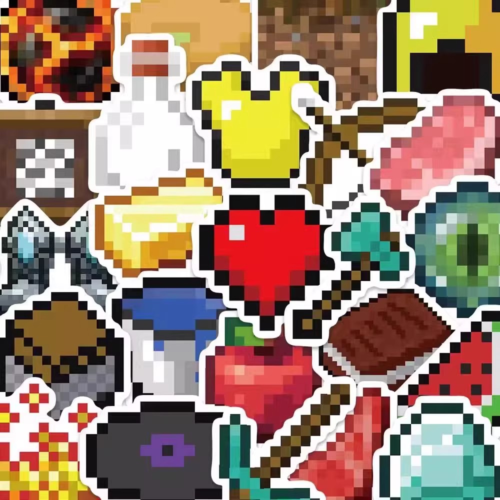 我的世界贴纸140张像素手账装饰