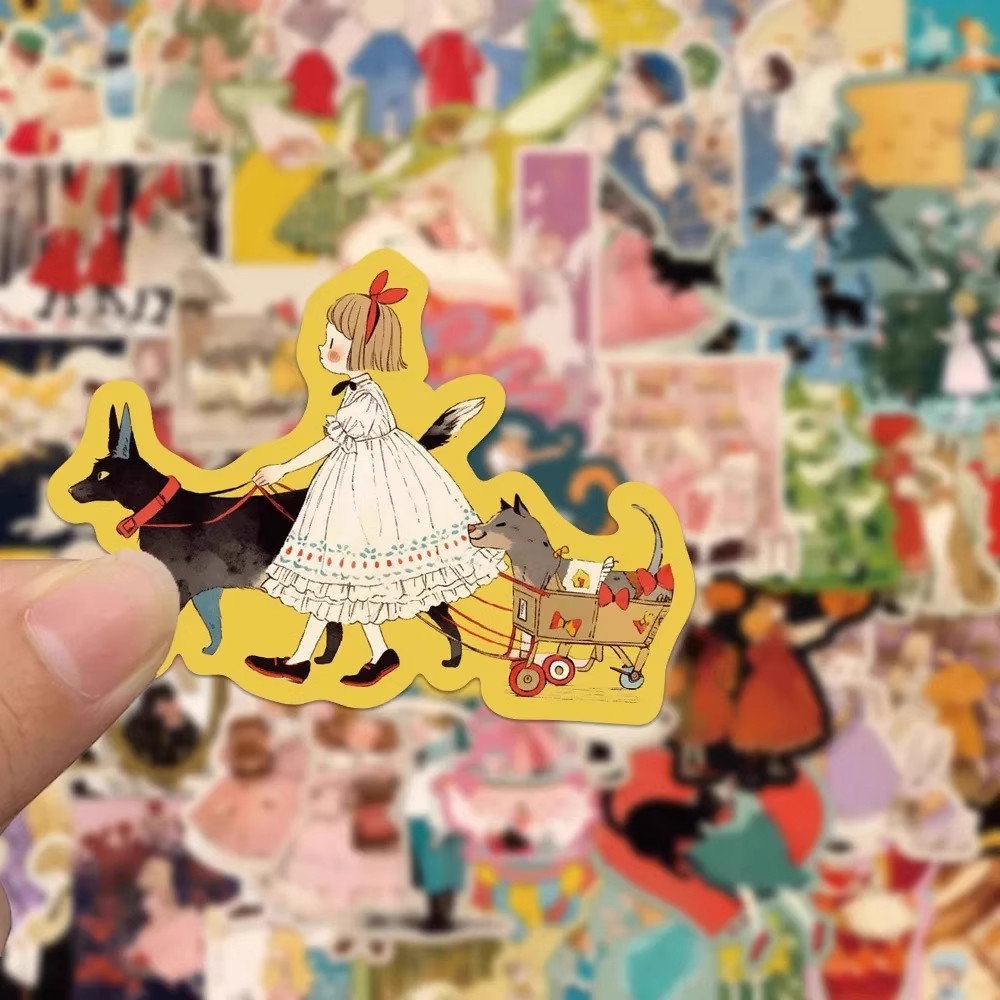 50张童话故事贴纸卡通可爱少女心