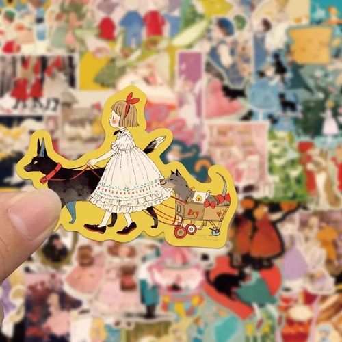 50张童话故事贴纸卡通可爱少女心