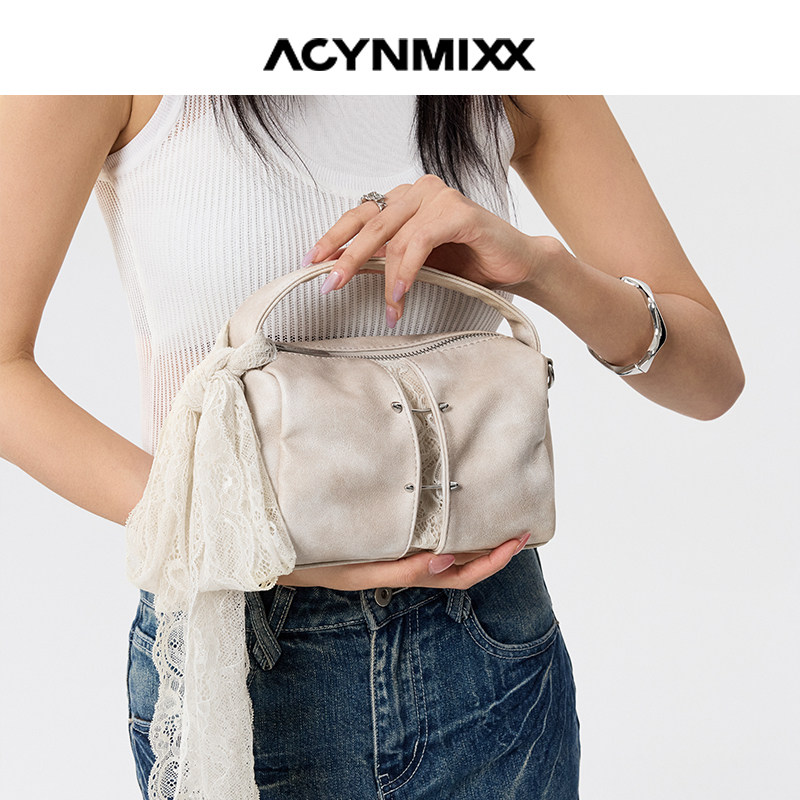 Acynmixx蕾丝饭盒包通勤女小众便当包手提2025新款单肩斜
