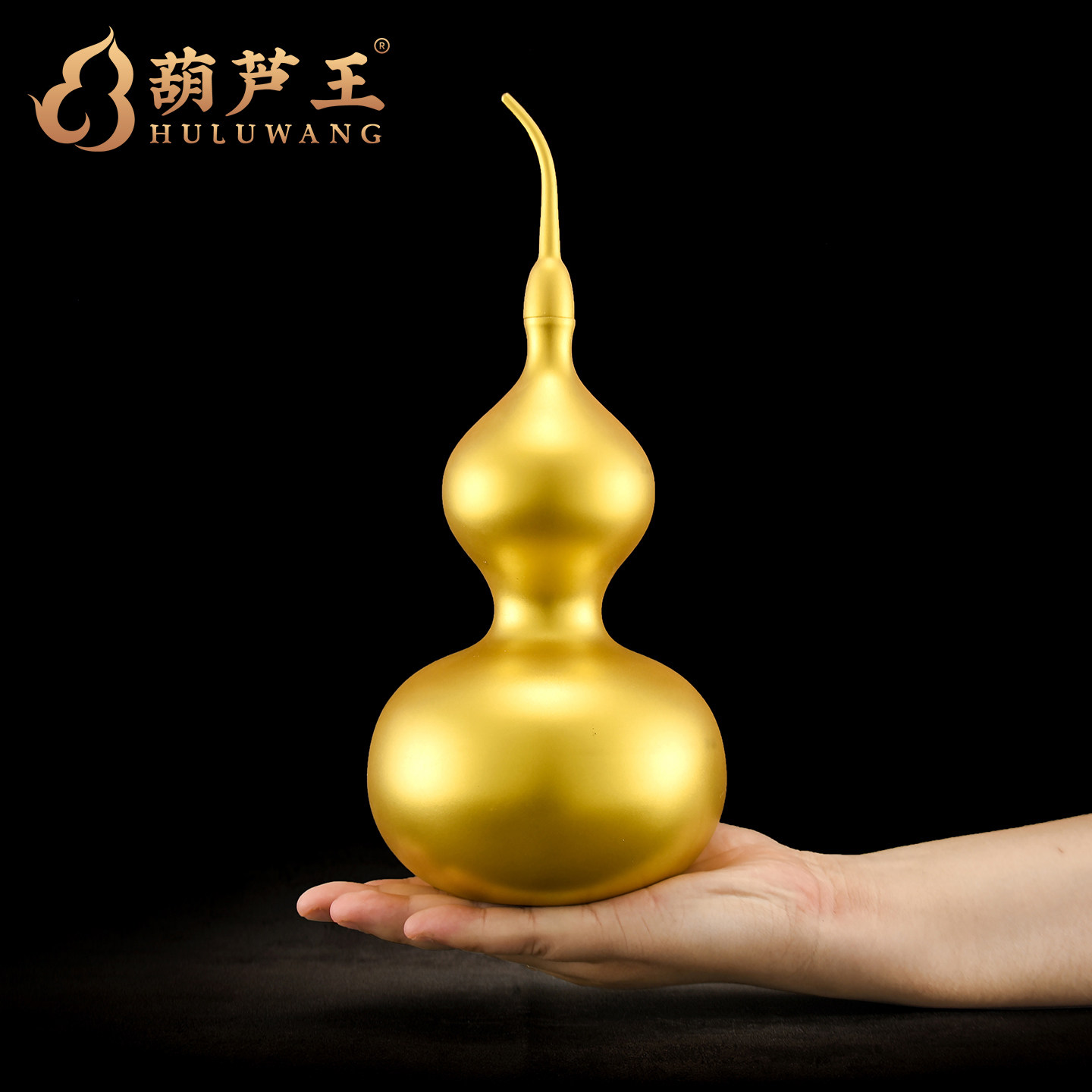 葫芦王铜葫芦摆件空心开口纯黄铜金葫芦招财家居客厅办公室装饰品