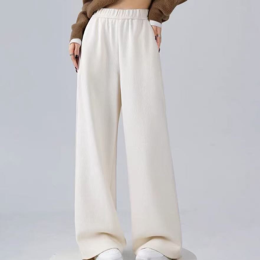 【橙子miracle】冬季氛围感穿搭垂感休闲醋酸羊毛裤