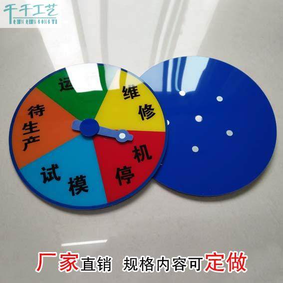 亚克力设备状态标识牌旋转机器运行待机维修管理分区注塑机指示牌
