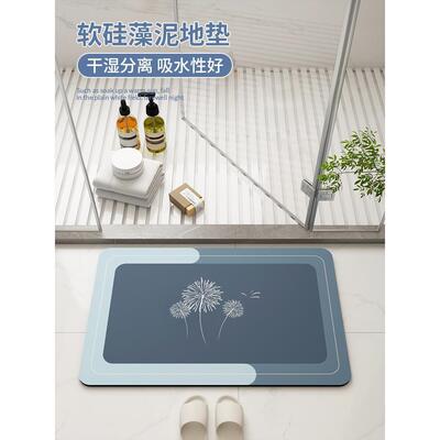 德国卫生间地垫浴室硅藻泥吸水防滑脚垫厕所洗手间进门口入户垫子