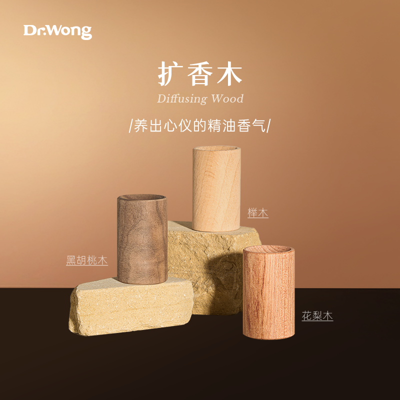 Dr.Wong扩香木扩香石家用便携小巧精油香薰实木桌面摆件【百补】