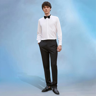 男士演出服白色衬衫套装