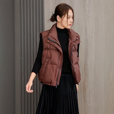 秋冬新款羽绒马甲女短款立领加厚时尚简约2025年大码时尚外穿坎肩