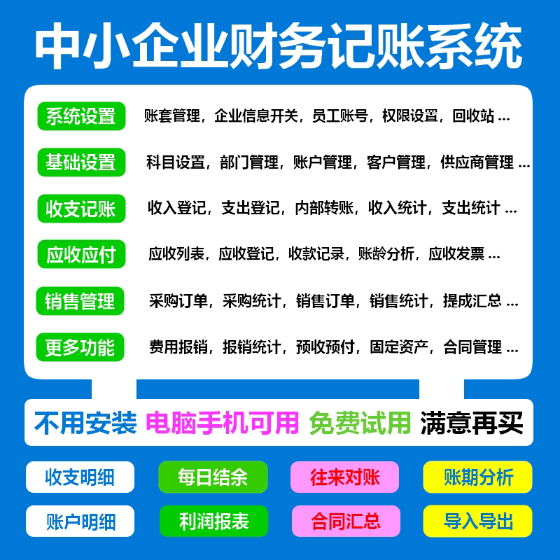 餐饮饭店费用报销工程记账用系统图片