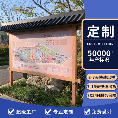 景区公园宣传倒是栏道路引导牌景点指示牌景区地图广告宣传标识