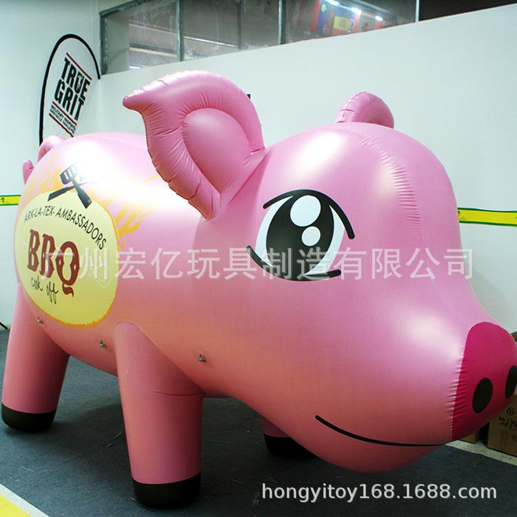PVC卡通粉红色猪厂家直销各类仿真pvc卡通气模模型小猪