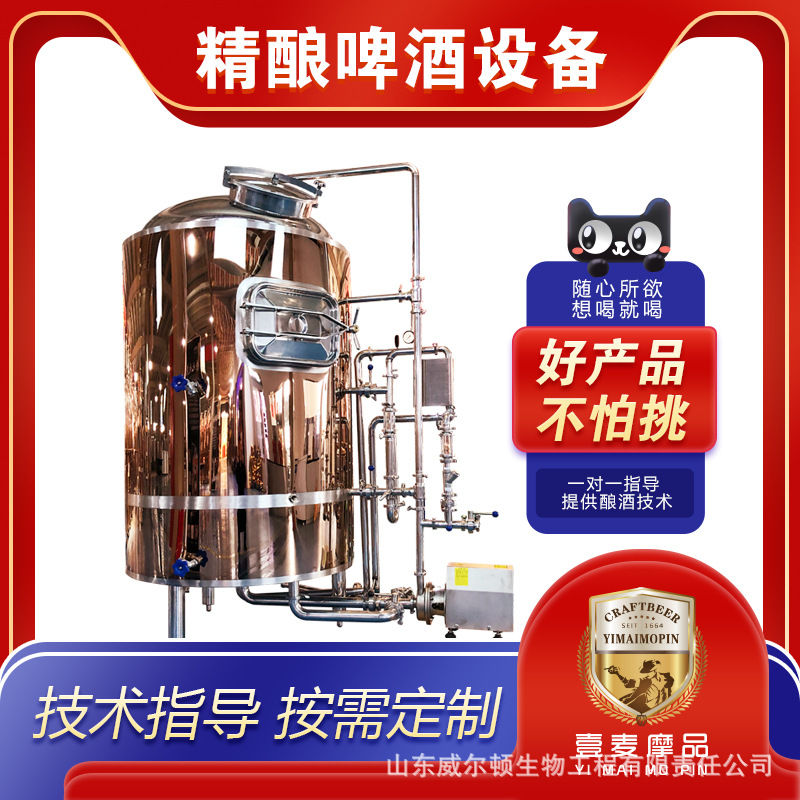 大型精酿啤酒厂酿造设备 啤酒机器设备全套 灌装精酿啤酒的设备