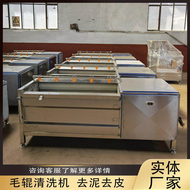 304不锈钢毛辊清洗机毛刷去皮机适用于萝卜去皮土豆去泥海鲜去杂